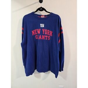 Vintage New York Giants Shirt Mens XL Blue NFL Football Long Sleeve